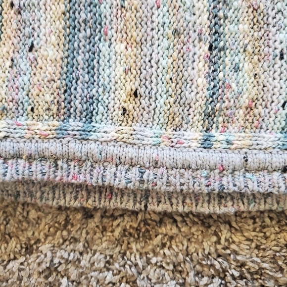 j jill L cotton blend sweater abstract line green fall. - Picture 11 of 13